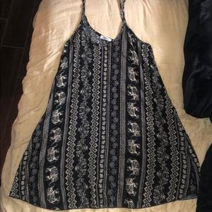 Black and Tan, tribal print shift dress